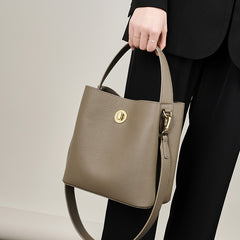 Elegant Practical Designer Inspired Bucket Real Leather Shoulder Crossbody Bag for Stylish Girls