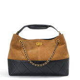 The Kensington Two-Tone Quilted Shoulder Bag