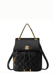 Sophisticated Luxury Looking Designer Inspired Large Capacity Diamond Stitched Real Leather Backpack