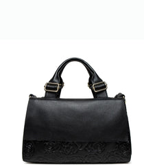 Elegant fashion forward Flower Embossed Large Capacity Satchel Bag.