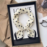 Parisian Chic Polka Dot Silk Neck Scarf