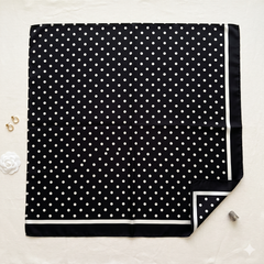 Classic Polka Dot Silk-Feel Square Scarf