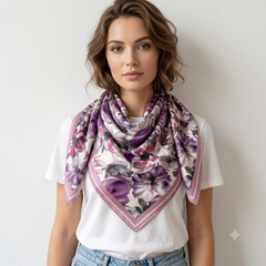 Romantic Violet & Mauve Square Neck Neckerchief