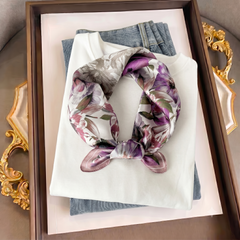Romantic Violet & Mauve Square Neck Neckerchief