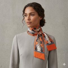 Equestrian Elegance Silk Twill Ribbon Scarf
