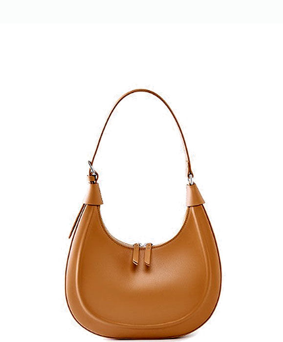 Gorgeous Designer Inspired Crescent Light Luxury Real Leather Crossbody Saddle Bag