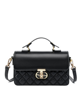 Timeless Classic Luxury Looking Diamond Stitched Satchel Crossbody Bag from 100% Real Leather for Fashionable Girls