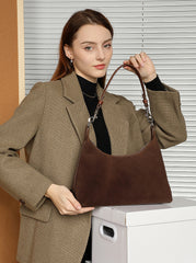 Real Suede Shoulder Crossbody Bag