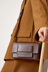 Small Flap Zipper Crossbody Bag from Real Leather