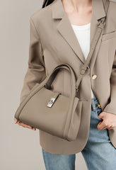 Leather Two Way Wear Key Lock Shoulder Crossbody Bag