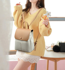 Elegant Practical Designer Inspired Large Capacity Backpack from Real Leather for Stylish Girls