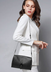 Flap Zipper Closure Crossbody Bag from Real Leather with Detachable Strap