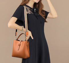 Casual Leather Shoulder Crossbody Bag with Guitar Strap
