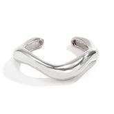 Sculpted Silver and Gold Wave Cuff Bracelet