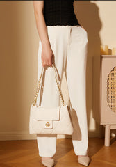 Small Stitched Leather Crossbody Shoulder Bag