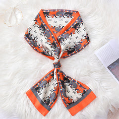 Equestrian Elegance Silk Twill Ribbon Scarf