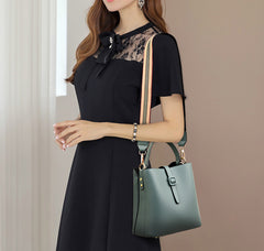Casual Leather Shoulder Crossbody Bag with Guitar Strap