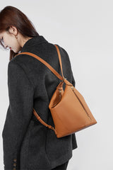 Leather Multi-Way Wear Backpack Crossbody Bag