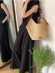 Adorable Designer Inspired Large Capacity New 2025 Trend Straw Tote Shoulder Bag