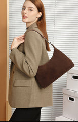 Real Suede Shoulder Crossbody Bag
