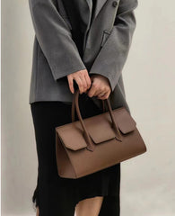 Charming Elegant Designer Inspired Satchel Bag from 100% Real High Quality Leather with Detachable Strap