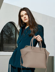 Timeless Classic Elegant Designer Inspired Tote Satchel Bag from 100% High Quality Leather with Detachable Strap