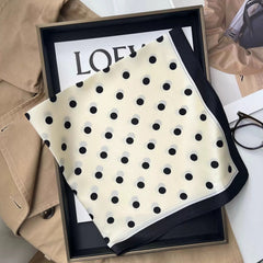 Parisian Chic Polka Dot Silk Neck Scarf