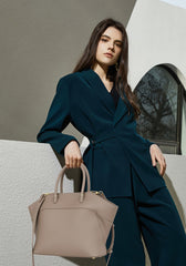 Timeless Classic Elegant Designer Inspired Tote Satchel Bag from 100% High Quality Leather with Detachable Strap