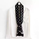 Classic Polka Dot Silk-Feel Square Scarf