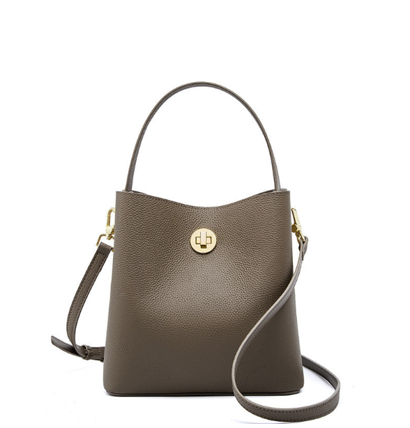 Elegant Practical Designer Inspired Bucket Real Leather Shoulder Crossbody Bag for Stylish Girls
