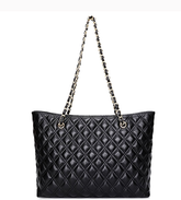 Timeless Classic Luxury Looking Designer Inspired Diamond Embossed Real Leather Shoulder Bag