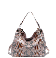 Snake Skin Pattern Leather Shoulder Crossbody Bag