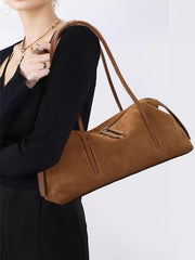 real suede shoulder bag for women