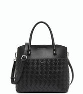 Fashionable Woven Large Capacity Satchel Crossbody bag from Real Leather for Everyday Life.