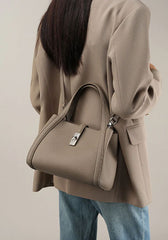 Leather Two Way Wear Key Lock Shoulder Crossbody Bag