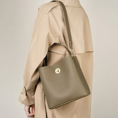 Elegant Practical Designer Inspired Bucket Real Leather Shoulder Crossbody Bag for Stylish Girls