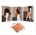 High-End Large Capacity Tote Crossbody Bag from High Quality Genuine Leather for Everyday Use with Detachable Strap