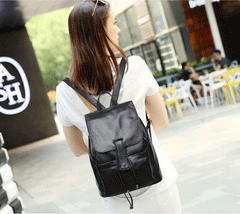 Fashionable Convenient Large Capacity Backpack from Top Quality Leather for Trendy Girls