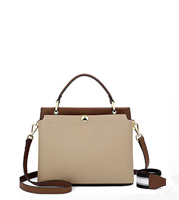 Adorable Classic Luxury Looking Satchel Crossbody Bag from Real Leather with Detachable Strap