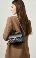 Timeless Classic Luxury Looking Diamond Stitched Satchel Crossbody Bag from 100% Real Leather for Fashionable Girls