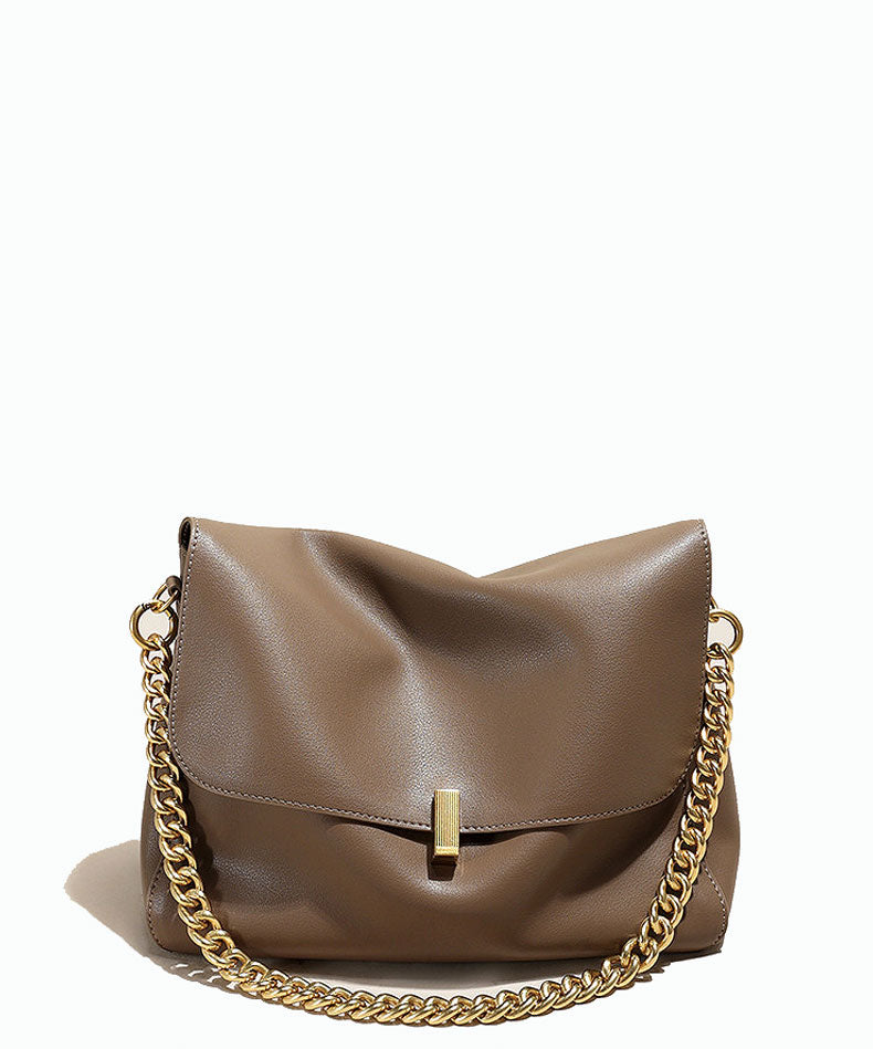 Elegant Stylish Chained Strap Crossbody Bag from Real Leather