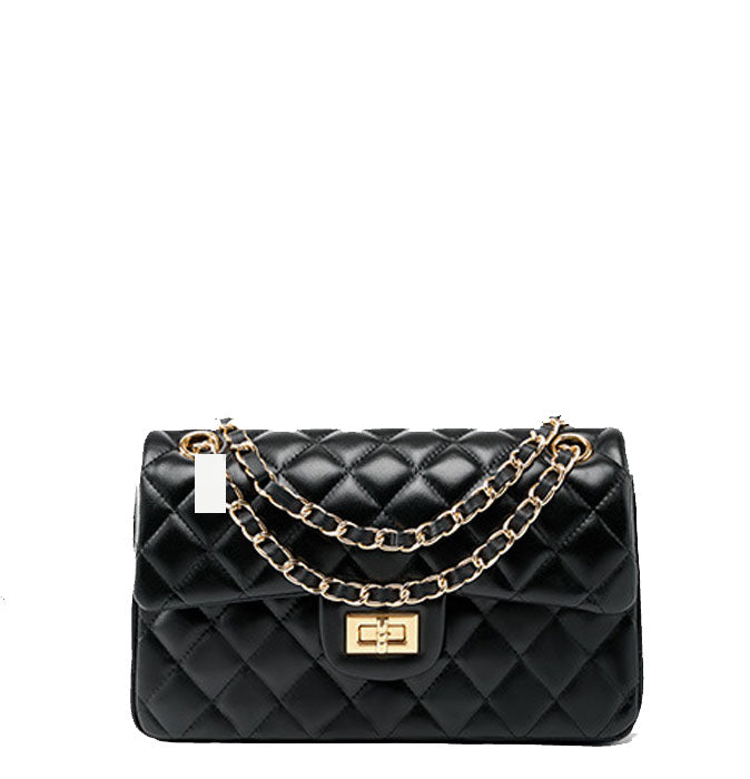 Timeless Classic Designer Inspired Chained Crossbody Bag from 100% Real Leather