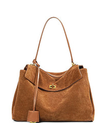 Fashionable Luxury Designer Inspired Large Capacity Shoulder Crossbody Bag from Real Suede for Fashion Forward Girls