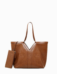 Fashionable Luxury Designer Inspired Tote Shoulder Bag from High Quality Leather for Trendy Women