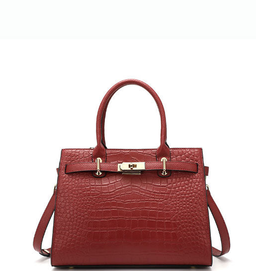 Elegant Timeless Classic Designer Inspired Satchel Crossbody Bag from Croc Textured Leather for Fashionable Girls