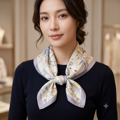 The Elysian Floral Silk Square Scarf