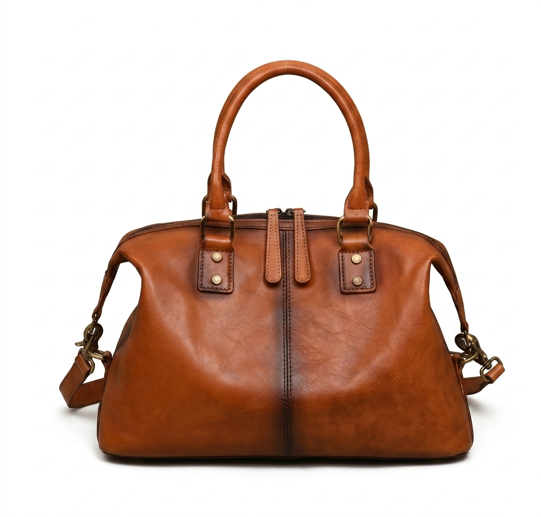 The Retro Siena Leather Satchel