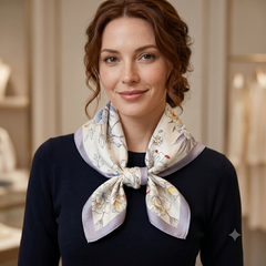 The Elysian Floral Silk Square Scarf