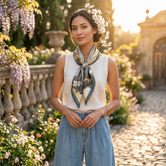 Blossom & Gold Silk Neckerchief