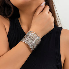 Golden and Silver Wire Cuff Bracelet